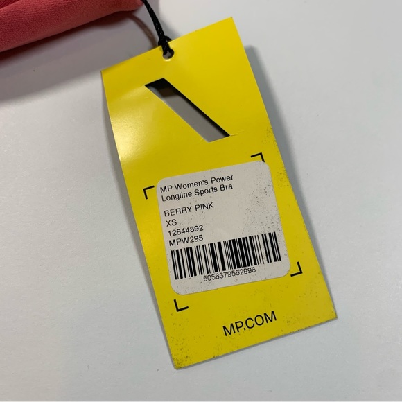 XS MP Women's Power Longline Sports Bra - Berry Pink - Picture 8 of 15